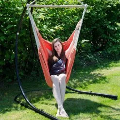 AMANKA Fauteuil Suspendu Pour Asseoir 2 Personnes Hamac 185x130cm Chaise 100% Coton Balançoire XXL 150kg Siège Pour Se Balancer Avec Pivot 360° Orange - Orange 7 AMANKA Fauteuil Suspendu Pour Asseoir 2 Personnes Hamac 185x130cm Chaise 100% Coton Balançoire XXL 150kg Siège Pour Se Balancer Avec Pivot 360° Orange - Orange -AMANKA Soldes Boutique 10752727 3