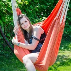 AMANKA Fauteuil Suspendu Pour Asseoir 2 Personnes Hamac 185x130cm Chaise 100% Coton Balançoire XXL 150kg Siège Pour Se Balancer Avec Pivot 360° Orange - Orange 9 AMANKA Fauteuil Suspendu Pour Asseoir 2 Personnes Hamac 185x130cm Chaise 100% Coton Balançoire XXL 150kg Siège Pour Se Balancer Avec Pivot 360° Orange - Orange -AMANKA Soldes Boutique 10752727 5