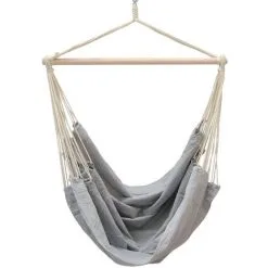 AMANKA Fauteuil Suspendu Pour Asseoir 2 Personnes Hamac 185x130cm Chaise 100% Coton Balançoire XXL 150kg Siège Pour Se Balancer Avec Pivot 360° Gris Clair - Grau 7 AMANKA Fauteuil Suspendu Pour Asseoir 2 Personnes Hamac 185x130cm Chaise 100% Coton Balançoire XXL 150kg Siège Pour Se Balancer Avec Pivot 360° Gris Clair - Grau -AMANKA Soldes Boutique 10752747 3