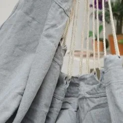 AMANKA Fauteuil Suspendu Pour Asseoir 2 Personnes Hamac 185x130cm Chaise 100% Coton Balançoire XXL 150kg Siège Pour Se Balancer Avec Pivot 360° Gris Clair - Grau 8 AMANKA Fauteuil Suspendu Pour Asseoir 2 Personnes Hamac 185x130cm Chaise 100% Coton Balançoire XXL 150kg Siège Pour Se Balancer Avec Pivot 360° Gris Clair - Grau -AMANKA Soldes Boutique 10752747 4