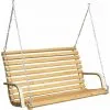 AMANKA Banc Pour Balancelle De Porche | En Bois De Mélèze | Pour 2 Personnes | Incl Chaînes Et Crochets Robustes | Pour L´intérieur De La Maison Et Le Jardin | Conçu Pour être Accroché Dans Un Support (non Compris) - Holzfarben