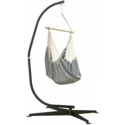 AMANKA Support Pour Fauteuil Suspendu 205cm Soutien En Acier Pour Accrocher Balancelle Et Chaises Suspendues Poids Max 150kg Métal Noir - Schwarz -AMANKA Soldes Boutique 10973923 4