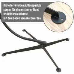 AMANKA Support Pour Fauteuil Suspendu 205cm Soutien En Acier Pour Accrocher Balancelle Et Chaises Suspendues Poids Max 150kg Métal Noir - Schwarz -AMANKA Soldes Boutique 10973923 5