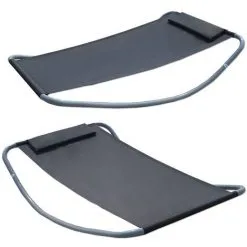 AMANKA Transats à Bascule XXL | Lit Pour Se Bronzer Et Balancer | Gris | Grande Ca. 200x130x32 Cm | Robuste Structure Métallique | Design Moderne Avec Coussin Inclus | Pour La Maison Et Le Jardin - Grau