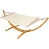 AMANKA Support En Bois Pour Hamacs 310x120cm Avec Hamac XXL Max. 200kg Beige - Beige