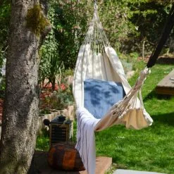 Hamac XXL Pour Deux Personnes 400x160cm | Jusqu'à 150 Kg | 100% Coton | Hamacs Amanka Plus De Monde Ensemble | Couleur Beige - Beige -AMANKA Soldes Boutique 10973927 5