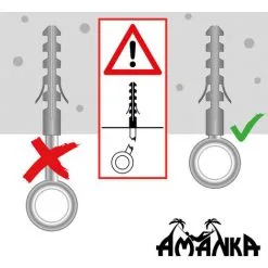 AMANKA Crochet De Plafond Mur Incl Mousquetons Ressort En Métal Pour Accrocher Fauteuil Suspendu Balancelle Chaises Suspendues Max 150kg - Silber -AMANKA Soldes Boutique 10973928 4