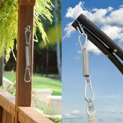 AMANKA Crochet De Plafond Mur Incl Mousquetons Ressort En Métal Pour Accrocher Fauteuil Suspendu Balancelle Chaises Suspendues Max 150kg - Silber -AMANKA Soldes Boutique 10973928 5