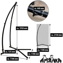AMANKA Support Pour Fauteuil Suspendu 215 Cm | Soutien Pour Accrocher Balancelle Et Chaises Suspendues | En Acier Couleur Noir | Poids Max Supporté 120 Kg | Pour Internes Et Externes - Schwarz 9 AMANKA Support Pour Fauteuil Suspendu 215 Cm | Soutien Pour Accrocher Balancelle Et Chaises Suspendues | En Acier Couleur Noir | Poids Max Supporté 120 Kg | Pour Internes Et Externes - Schwarz -AMANKA Soldes Boutique 10974013 5