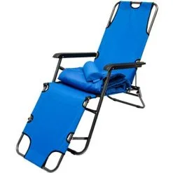 AMANKA Chaise Longue Inclinable Et Pliante | Transat De Jardin Avec Appui-tête Réglable + Rembourrage 178 Cm Amovible + Repose-jambes + Dossier Inclinables | Bleu - Blau 7 AMANKA Chaise Longue Inclinable Et Pliante | Transat De Jardin Avec Appui-tête Réglable + Rembourrage 178 Cm Amovible + Repose-jambes + Dossier Inclinables | Bleu - Blau -AMANKA Soldes Boutique 10974017 3