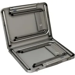 AMANKA Table De Camping Pliable Réglable En Hauteur 90x60x70cm Incl 2 Tabourets Pliants Format Mallette Gris Clair - Grau -AMANKA Soldes Boutique 10974076 3
