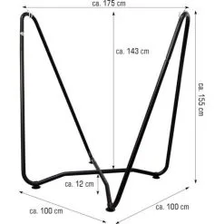 AMANKA Support Pour Fauteuil Suspendu 155 Cm | Soutien Pour Accrocher Balancelle Et Chaises Suspendues | En Acier Couleur Noir | Poids Max Supporté 150 Kg | Pour Internes Et Externes - Schwarz 9 AMANKA Support Pour Fauteuil Suspendu 155 Cm | Soutien Pour Accrocher Balancelle Et Chaises Suspendues | En Acier Couleur Noir | Poids Max Supporté 150 Kg | Pour Internes Et Externes - Schwarz -AMANKA Soldes Boutique 10974123 5