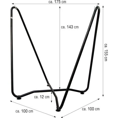 AMANKA Support Pour Fauteuil Suspendu 155 Cm | Soutien Pour Accrocher Balancelle Et Chaises Suspendues | En Acier Couleur Noir | Poids Max Supporté 150 Kg | Pour Internes Et Externes - Schwarz 5 AMANKA Support Pour Fauteuil Suspendu 155 Cm | Soutien Pour Accrocher Balancelle Et Chaises Suspendues | En Acier Couleur Noir | Poids Max Supporté 150 Kg | Pour Internes Et Externes - Schwarz – Image 5