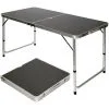 AMANKA Table De Camping Pique-nique Pliable Réglable En Hauteur 120x60x70cm En Aluminium Pliant Format Mallette Gris Foncé - Grau