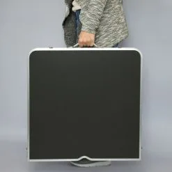 AMANKA Table De Camping Pique-nique Pliable Réglable En Hauteur 120x60x70cm En Aluminium Pliant Format Mallette Gris Foncé - Grau -AMANKA Soldes Boutique 10974127 3