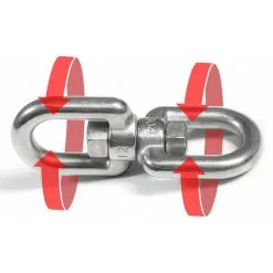 AMANKA Émerillon En Acier Inox 10x125mm 2 Anneaux Pivotants En Métal Inoxydable Pour Accrocher Sièges Suspendus Max 420kg - Silber -AMANKA Soldes Boutique 10974286 3