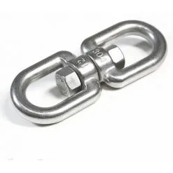 AMANKA Émerillon En Acier Inox 10x125mm 2 Anneaux Pivotants En Métal Inoxydable Pour Accrocher Sièges Suspendus Max 420kg - Silber -AMANKA Soldes Boutique 10974286 5