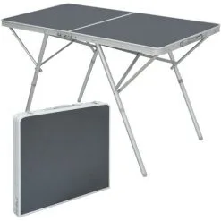 AMANKA Table Pliante 120x60x70cm Meuble De Camping Pique-nique Portable En Aluminium - Anthrazit