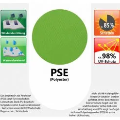 AMANKA Voile D'ombrage 3x2m En Polyester Hydrofuge Protection Du Soleil UPF50+ Toile Rectangulaire Ombre Jardin Vert - Grün -AMANKA Soldes Boutique 10974307 4