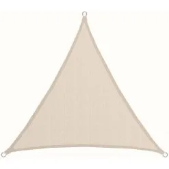 AMANKA Soldes Boutique 12 AMANKA Voile D'ombrage XL 3x3x3m Toile Triangulaire De Jardin Pour Faire Ombre En PE-HD Respirant Perméable Crème - Beige