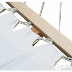 AMANKA XXL Grand Hamac Familial à Deux Places 200x120 Avec Barres En Bois Beige - Beige -AMANKA Soldes Boutique 10977823 3