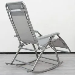 Berceuse Chaise Longue Berçante De AMANKA | Transat à Bascule De Jardin | Rocking Chair Pliable Et Inclinable | Avec Repose-pieds Et Dossier Réglable | En Acier Env 178x70cm | Poids Supporté Max 100 Kg | Gris - Grau 9 Berceuse Chaise Longue Berçante De AMANKA | Transat à Bascule De Jardin | Rocking Chair Pliable Et Inclinable | Avec Repose-pieds Et Dossier Réglable | En Acier Env 178x70cm | Poids Supporté Max 100 Kg | Gris - Grau -AMANKA Soldes Boutique 10977915 5