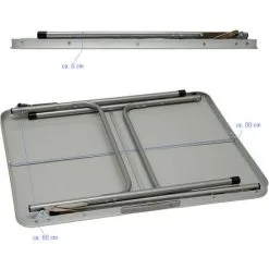 AMANKA Table De Camping Pique-nique Foire Aux Puces 80x60x70cm En Acier 3Kg Pliant Format Mallette Gris Clair - Grau -AMANKA Soldes Boutique 10977916 5