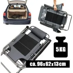 AMANKA Chaise Longue Pliable Pour Camping Et Jardin | Transat Inclinable Avec Repose-tête | Structure En Acier | Poids Max Supporté 100 Kg | 178cm | Gris - Grau -AMANKA Soldes Boutique 10977946 5