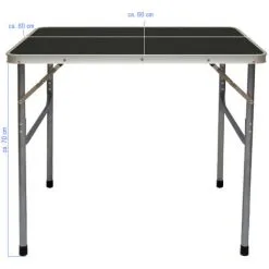 AMANKA Table De Camping Pique-nique Foire Aux Puces 80x60x70cm En Acier 3Kg Pliant Format Mallette Gris Foncé - Anthrazit -AMANKA Soldes Boutique 10978087 3