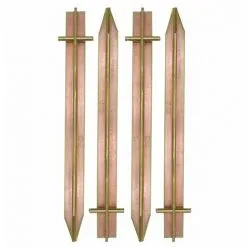 AMANKA Set 4 Piquets XL Acier Galvanisé 300x25mm Sardines En T Avec 2 Trous Pour Grandes Tentes De Camping Terrain Dur - Rot