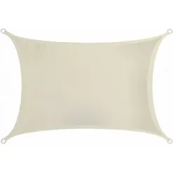 AMANKA Voile D'ombrage 3x2m En Polyester Hydrofuge Protection Du Soleil UPF50+ Toile Rectangulaire Ombre Jardin Beige - Beige