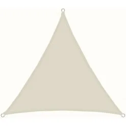 AMANKA Voile D'ombrage 3x3x3m En Polyester Hydrofuge Protection Du Soleil UPF50+ Toile Triangulaire XL Ombre Jardin Beige - Beige