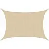 AMANKA Voile D'ombrage En PE-HD Toile Rectangulaire De Jardin 4x3m Pour Faire Ombre Couverture Respirant Perméable Crème - Beige