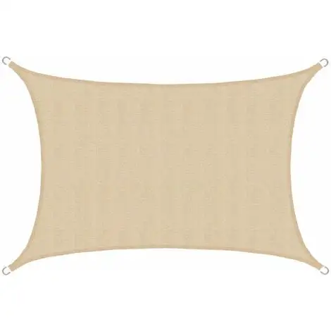 AMANKA Voile D'ombrage En PE-HD Toile Rectangulaire De Jardin 4x3m Pour Faire Ombre Couverture Respirant Perméable Crème - Beige 1 AMANKA Voile D'ombrage En PE-HD Toile Rectangulaire De Jardin 4x3m Pour Faire Ombre Couverture Respirant Perméable Crème - Beige