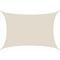 AMANKA Voile D'ombrage 4x3m En Polyester Hydrofuge Protection Du Soleil UPF50+ Toile Rectangulaire Ombre Jardin Beige - Beige