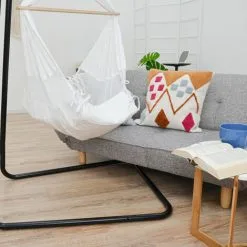 AMANKA Hamac Bébé Avec Support - 160cm Pied Balancelle - Berceau à Ressort Avec Matelas - Weiss -AMANKA Soldes Boutique 10978210 3