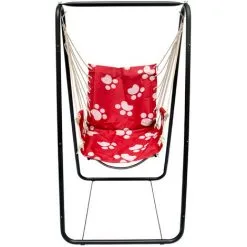 AMANKA Balançoire Complète: Chaise + Châssis En Métal | Pour Les Enfants Et Les Adultes | Avec Accoudoirs Et Dossier | En Nylon Rembourrée | Pour La Maison Et Le Jardin | Rouge Avec Empreintes De Chat - Rot 7 AMANKA Balançoire Complète: Chaise + Châssis En Métal | Pour Les Enfants Et Les Adultes | Avec Accoudoirs Et Dossier | En Nylon Rembourrée | Pour La Maison Et Le Jardin | Rouge Avec Empreintes De Chat - Rot -AMANKA Soldes Boutique 10987169 3