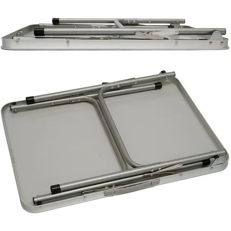 AMANKA Table De Camping Portable | Pliante En Mallette | Table De Pique-nique | Structure En Acier |env 70x50x60cm - Silber 4 AMANKA Table De Camping Portable | Pliante En Mallette | Table De Pique-nique | Structure En Acier |env 70x50x60cm - Silber – Image 4