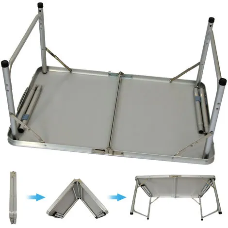 AMANKA Table De Camping 90x60cm Portable En Aluminium 3kg Pliante En Mallette - Braun 4 AMANKA Table De Camping 90x60cm Portable En Aluminium 3kg Pliante En Mallette - Braun – Image 4