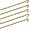 AMANKA Set De 5 Piquets En Acier Galvanisé 220x6mm Sardines En Métal Forme Carrée Avec Crochet Pour Tentes De Camping - Braun