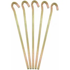 AMANKA Set De 5 Piquets En Acier Galvanisé 220x6mm Sardines En Métal Forme Carrée Avec Crochet Pour Tentes De Camping - Braun -AMANKA Soldes Boutique 10987258 5