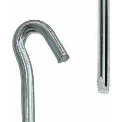 AMANKA Set 5 Piquets XL Acier Galvanisé 230x6mm Sardines En Métal Forme Triangulaire Avec Crochet Pour Tentes De Camping - Silber -AMANKA Soldes Boutique 10987259 3