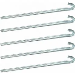 AMANKA Set 5 Piquets XL Acier Galvanisé 230x6mm Sardines En Métal Forme Triangulaire Avec Crochet Pour Tentes De Camping - Silber -AMANKA Soldes Boutique 10987259 4