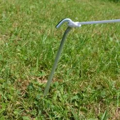 AMANKA Set 5 Piquets XL Acier Galvanisé 230x6mm Sardines En Métal Forme Triangulaire Avec Crochet Pour Tentes De Camping - Silber -AMANKA Soldes Boutique 10987259 5