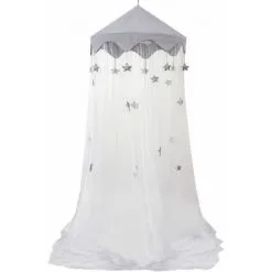 AMANKA Moustiquaire 2,5x13,5m Étoile Baldaquin Ciel De Lit Bébé Mosquito Net - Weiss