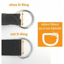 AMANKA Kit Pour Suspendre Une Balancelle 150kg à Un Arbre 1x Sangle 300x5cm Corde Noir - Schwarz -AMANKA Soldes Boutique 11606998 4