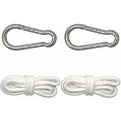 AMANKA Ensemble De Fixation Pour Hamacs Et Balançoires | Kit Complet Incl Cordes Et Mousquetons | Poids Max Supporté 160 Kg - Weiss -AMANKA Soldes Boutique 12736465 3