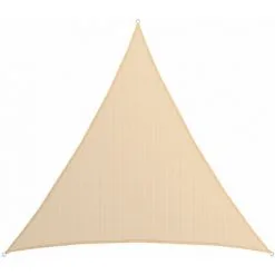 AMANKA Voile D'ombrage XXXL 6x6x6m Toile Triangulaire De Jardin Pour Faire Ombre En PE-HD Respirant Perméable Crème - Beige
