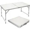 AMANKA Table De Camping Pique-nique Pliable Réglable En Hauteur 120x60x70cm En Aluminium Pliant Format Mallette Gris Clair - Grau