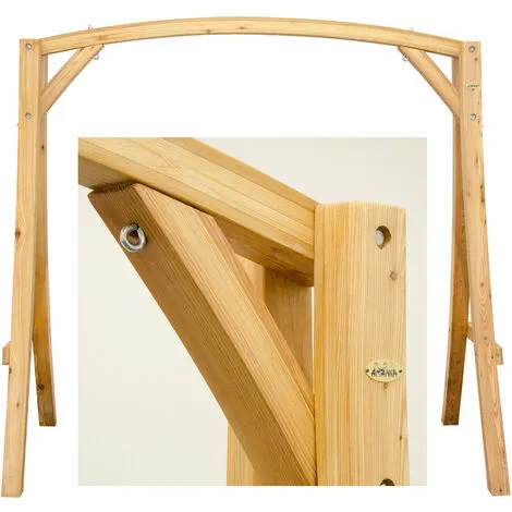 AMANKA SUPPORT En Bois De Mélèze Pour Balancelles Env 205x105x198cm | Pour L'intérieur Et L'extérieur De La Maison | SIÈGE NON INCLUS - Holzfarben 3 AMANKA SUPPORT En Bois De Mélèze Pour Balancelles Env 205x105x198cm | Pour L'intérieur Et L'extérieur De La Maison | SIÈGE NON INCLUS - Holzfarben – Image 3